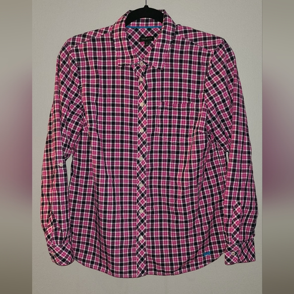 Tabots plaid colorful long sleeved button-up‎ shirt size M